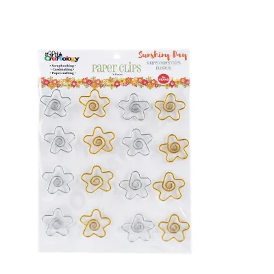Diy Decorative Dollar Center Zhejiang 16pcs 25mm Gold and Silver Color Flower Paper Clips