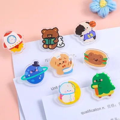 Custom PVC Cute Cartoon Bear Paper Clip File Clips Binder Paper Clip Gift for Girl Boy Children's Stationery School