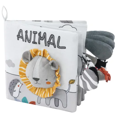 Soft 3D Touch & Feel Cloth Books for Babies High Contrast Sensory Early Learning Stroller Toys Infant Toddler Gifts 0-12 Months