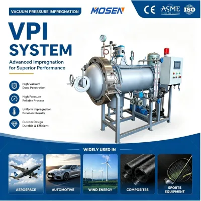 Automatic PLC Control VPI Impregnation Tank Horizontal Vacuum Pressure Impregnator for Aerospace Automotive Parts Processing