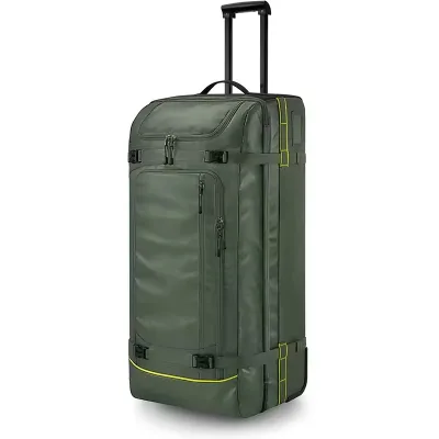 BSCI Large Waterproof Soft Roller Camping Trolley Luggage Duffel Rolling Wheeled Gym Sports Duffle Travel Bag with Wheels