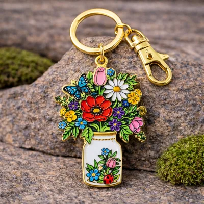 Manufacturer Wholesale Custom Still Life Keychain Artistic Metal Keyring Vintage Style Art Keychain Promotional Gift
