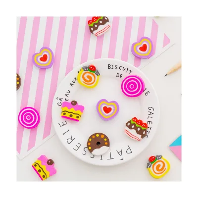 Wholesale Creative Donut Cake Shape Eraser Set for Students
