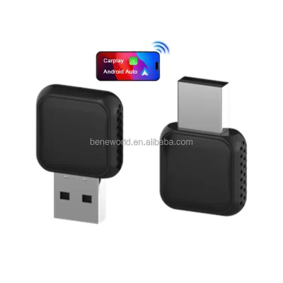 Smallest Size Mini Wired to Wireless Carplay Adapter Navigation Music Voice Control BT Hands-free Calls for Cars