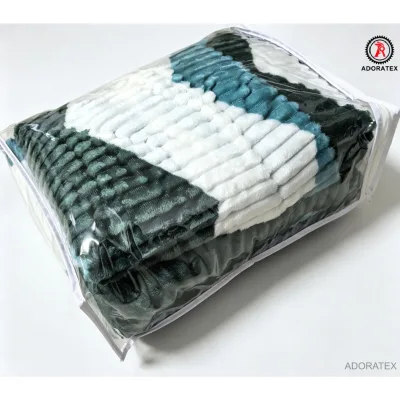 Striped Printed Checkered Geometric Square Flannel Blanket for Home Decor for West African Market Use for 4 Saisons
