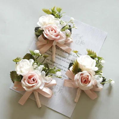 A-072 Wholesale Wedding Flower Wrist Hand Flower Wedding Wrist Corsage Flowers