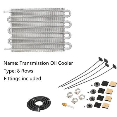 HaoFa Transmission Oil Cooler 4 6 8 Row Aluminum Oil Cooler Hydraulic Radiator with the Hose Clips Locks Kit