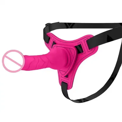 Female Lesbian Silicone Wearable Same Sex Leather Belt Dildo Female Lesbian Fun Wear Artificial Dildo Adult Products