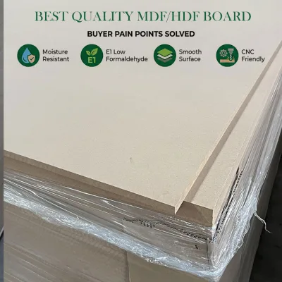 Mdf Board 18mm Waterproof UV White Melamine Density Board Sheet 4x8 Scratch-resistant and Stain-resistant for Indoor Furniture
