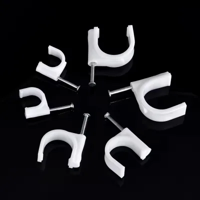 Cable Tacks Cord Clips Cable Staples R Wire Wall PE Square Clip 3.6mm Width Square Plastic Wire Clips
