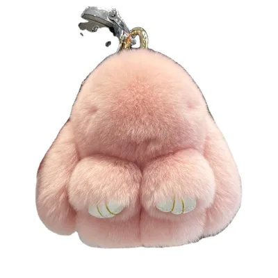 Rabbit Fur Keychain Bunny Trinket Key Gifts Chain Women Bag Car Keychain Pendant Decoration Jewelry Bags Hangings Accessories