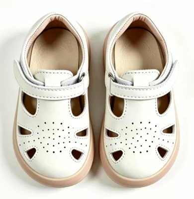 Genuine Leather Closed Toe Sandals Breathable Hollow Out Walking Shoes Rubber Antislip Soles