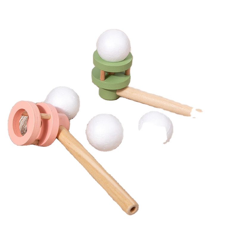 Wooden Suspended Balance Blowing Ball Toy Fun Stress Relief Game Toys Wooden Floating Blow Ball Educational Toys for Children