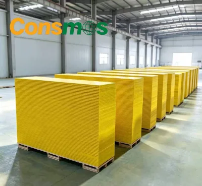 Linyi Consmos 3500X500X27mm Wear Resistant Yellow Coated 3 Ply Formwork Panels