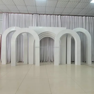 Wholesale Luxury White Metal Stage Iron Backdrop Display Arch Simple Event Stand Panel for Wedding Party Decorative Supplies