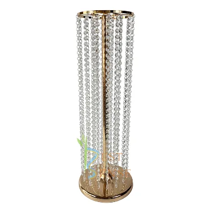 35.4inch Tall Crystal Bead Curtain Flower Stand for Wedding Table Decoration