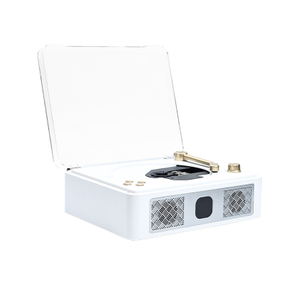 Portable Retro Turntable CD Stereo Player USB CD Player, Wireless BT Player