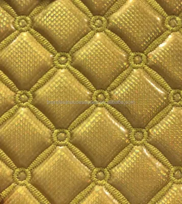 Leather Factory Thickened Waterproof Foam Backed Quilted PVC Synthetic Leather Cars Seat Embroid Upholstery Leather Fabric