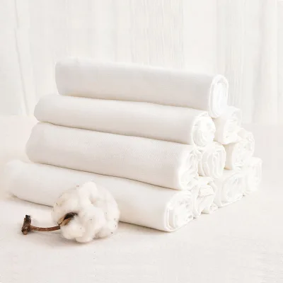 70x70 cm Large Reusable 100% Cotton Muslin Squares White Bibs and Face Cloth Baby Clothes Diaper