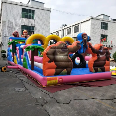 Hot-selling Cartoon Character Inflatable Obstacles Courses,Bear Inflatable Obstacles