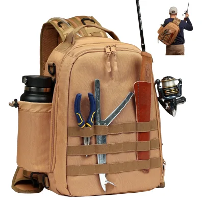 Versatile Wear Fishing Tackle Bag Large Storage Hiking Hunting Camping Tool Backpack