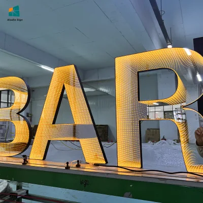 Hot Sale 3D Acrylic Glass Mirror Signage RGB Color Changing LED Light Abyss Magic Mirror with Multi-Color Features