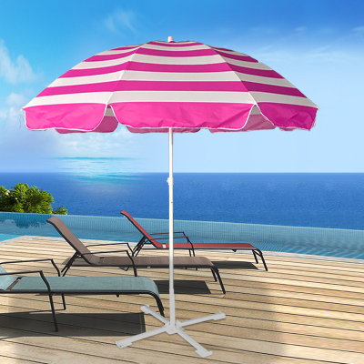 Custom Color Stripes Folding Beach Umbrella Red and White Striped Outdoor Sun Umbrella