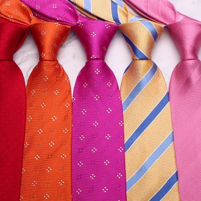 Ready to Ship Unisex Silk Stripe Fabric Neckties for Men Groom Suit for Wedding Casual Dresses Vintage Red Ties for Men in Stock