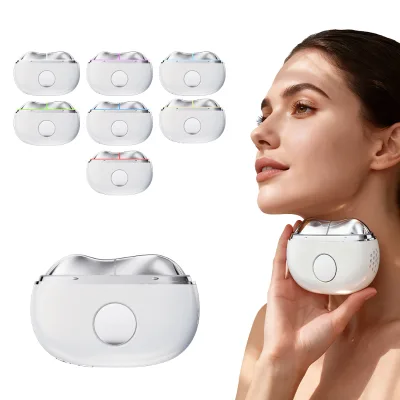 DYM080 Heating Cooling Gua Sha Beauty Device 7 Color LED Light Vibration Massage for Firming Neck and Facial Skin Portable