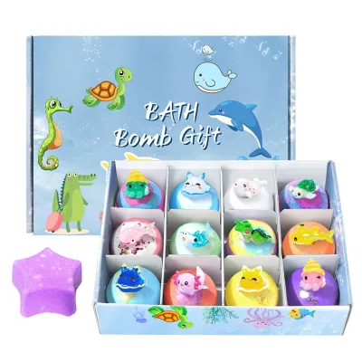 Oem Custom Kids Bath Bubble Balls Natural Moisturizing Colorful Bubble Fizzers Foam Ocean Bath Salt Ball Bombe De Bain