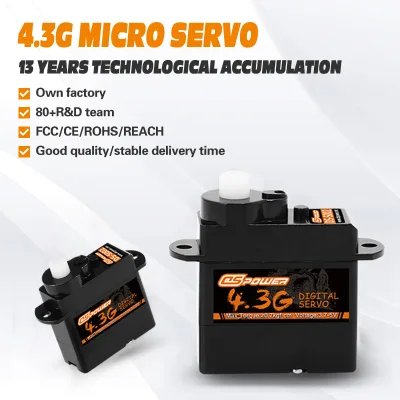 0.7kg Plastic Gear Micro Servo, Servo for Remote Control Airplane STEAM Education Robot, 4.3g Mini Servo