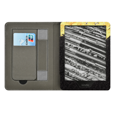 GSCASE Luxury Leather Multicolour Paintings Protective Kindle Case Hand Strap Bracket Reader Case for Kindle Paperwhite 5 2021