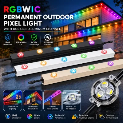 Smart Permanent Outdoor RGBW Lighting 30mm IP68 Pixel Point Light For House Villa Garden And Residential Exterior Decoration