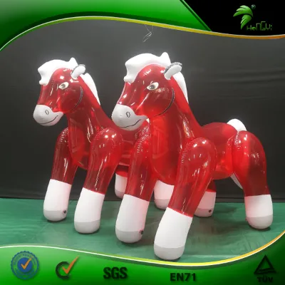 Transparent Inflatable Horse Animal Toy Red Inflatable Riding Horse