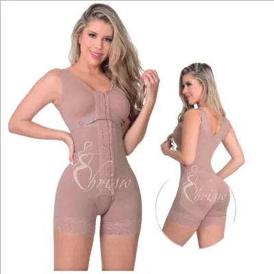 High Compression Full Body Shapewear with Built-In Bra Post-Op Body Shaper Featuring Breathable Hook-Eye Front Closure