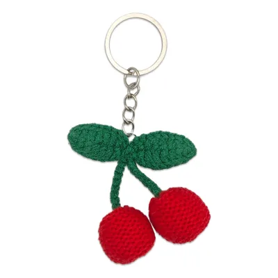 Creative Crochet Knit KeychainsLifelike Fruit Cherry Fresh Keychain Knitting Festival Gift Charm Knitted Crochet Keychain