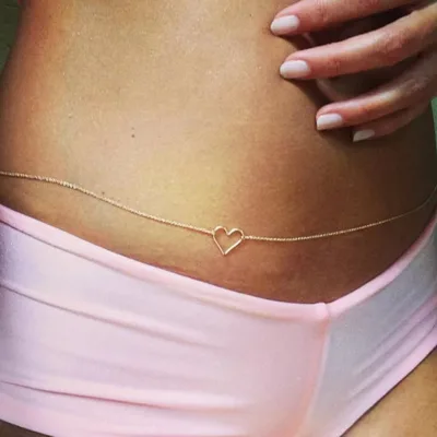 Summer Stainless Steel Thin Chain Cross Digital Heart Waist Chain 1 Fashion Jewelry Body Chain