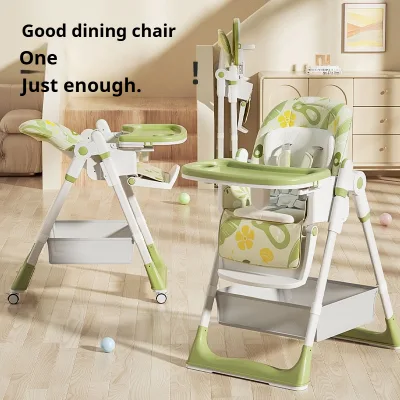 Bright Color High Feeding Chair Comfortable Kids Table Foldable Dining Chair Adjustable Height Food Chair