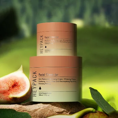 Cream Jar Container Wide Mouth Frosted Plastic Cleansing Balm Cosmetic Round Bottom Beige 200ml Hair Body Butter Containers
