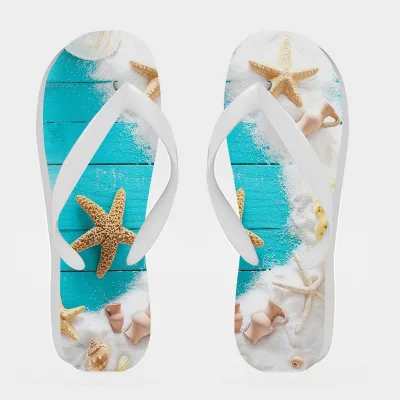 Wholesale Sublimation Slippers with Rubber Sole White Fabric Flip Flops for DIY Heat Press Printing Customizable Design