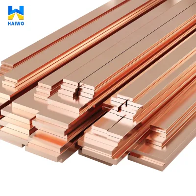 C10200 C11000 C10100 C10200 TP1 TP2 T1 T2 T3 99.9% Pure Copper Flat square Earthing Bus Bars Rods Price Per kg for Industrial