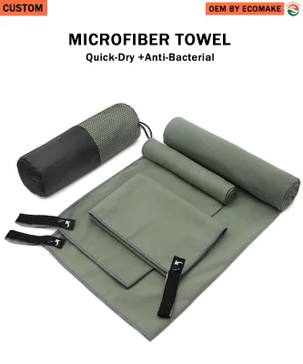 EYX Factory Wholesale 100%Microfiber Sports Towel Super Absorbent Quick Dry Anti-Bacterial Portable Gym Towel with Hanging Loop