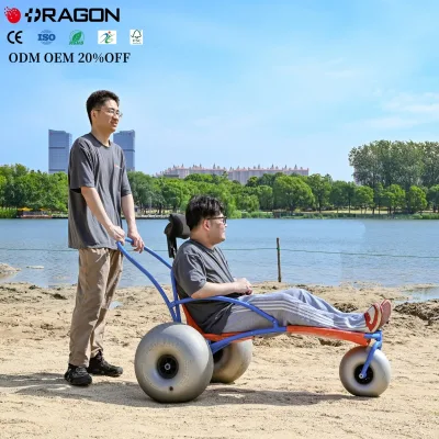 Hot Selling Foldable 3 Wheel Beach Wheelchair for Sand - Easy Riding on Soft Sand Walker & Rollator