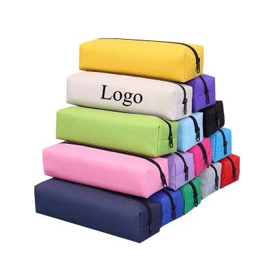 Custom Logo Solid Color Pen Case Bag Large Capacity Beautiful Cute Pen Pencil Pouches Case