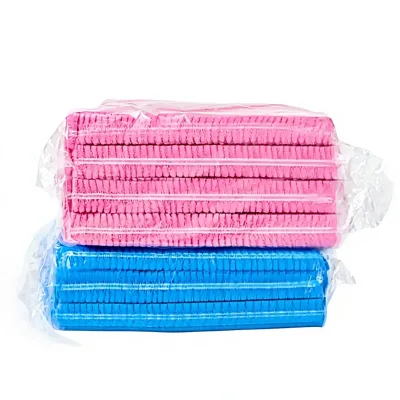 Disposable Non Woven Medical Grade CE Certified Strip Cap Bouffant Head Cover Hair Net Doctor Nurse Hat Mob Cap