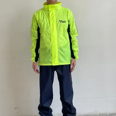 Unisex High Quality Eco-friendly Nylon Motorcycle Jacket Pants Fully Waterproof Raincoat With Zipper Closure Casual Style Bikers