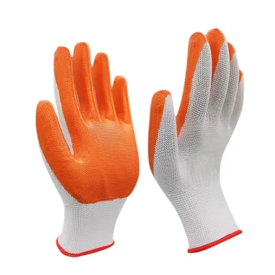 High Quality Polyester Industrial Construction Latex Coated Garden Safety Mechanical Mechanic Work Gloves