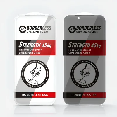 Borderless 3D Anti-static 9H Tempered Glass Screen Protector Ultra-Thin 0.4mm Super Clear for 13 14 Pro 15 16 17 18 Pro