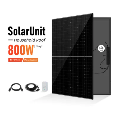 European Warehouse Complete Kit Balcony Solar Energy System 800W Micro Inverter Installed on the Solar Panels