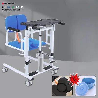 High Quality Medical Multifunctional Lifting Chair with Bedpan Lightweight Bedside Bathroom Wheelchair